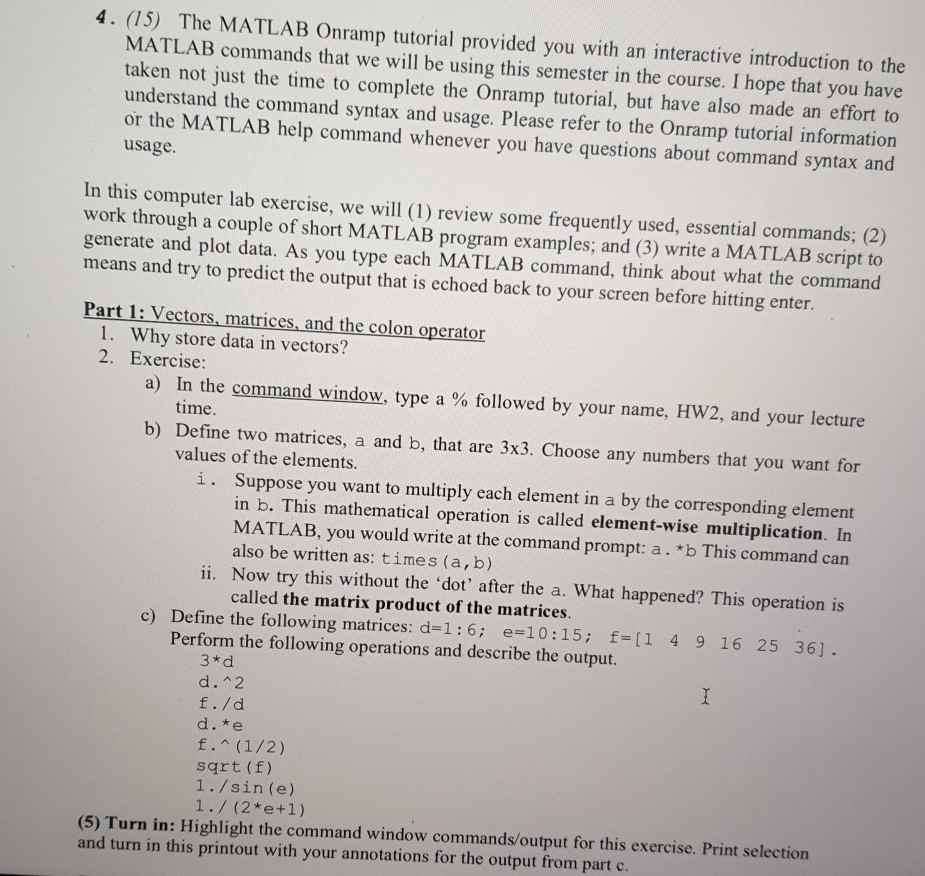 Matlab onramp