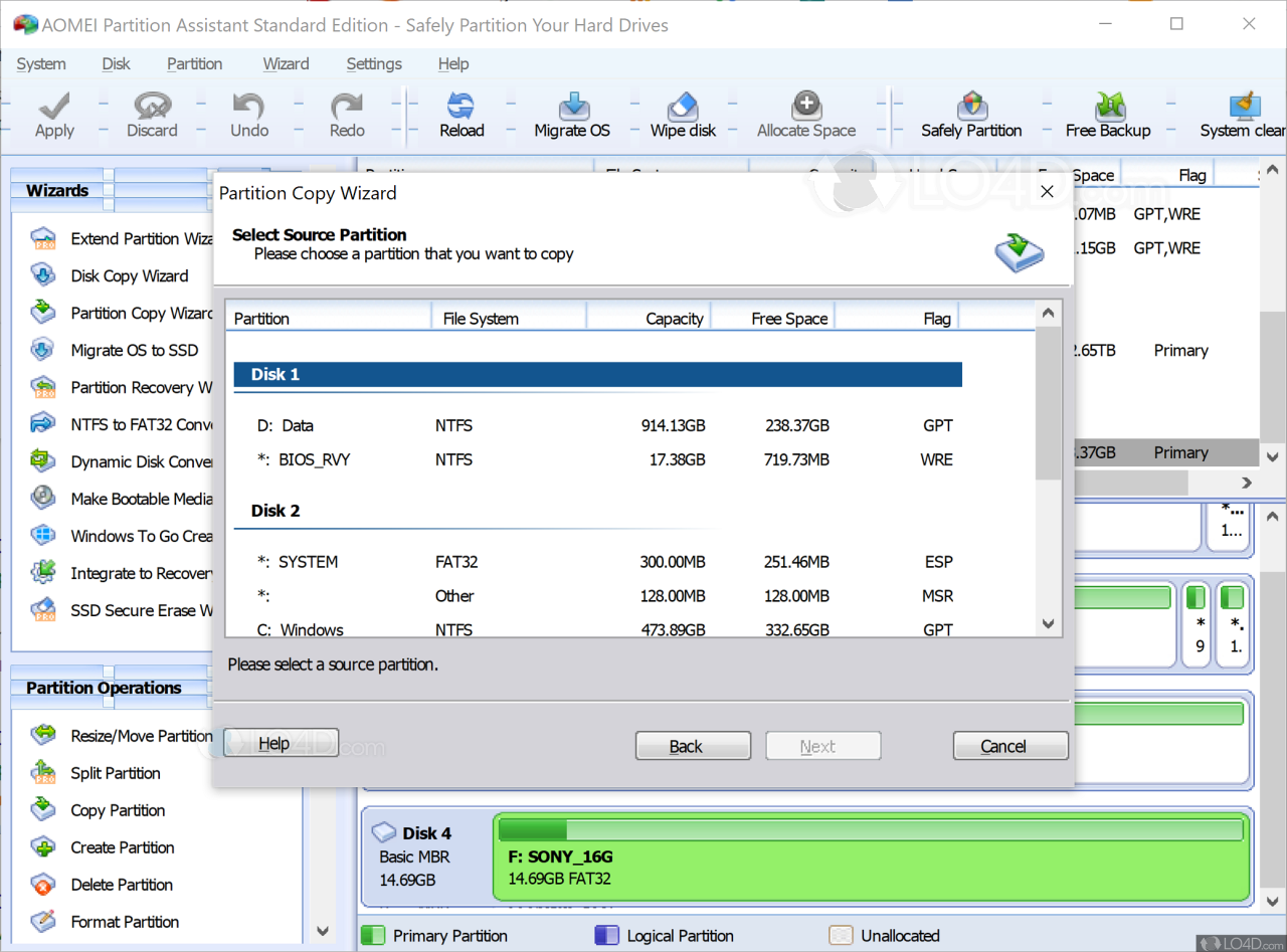 Aomei partition assistant professional disk